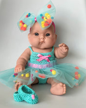 Cargar imagen en el visor de la galería, Vestido Pompones 9 meses (Tejido)